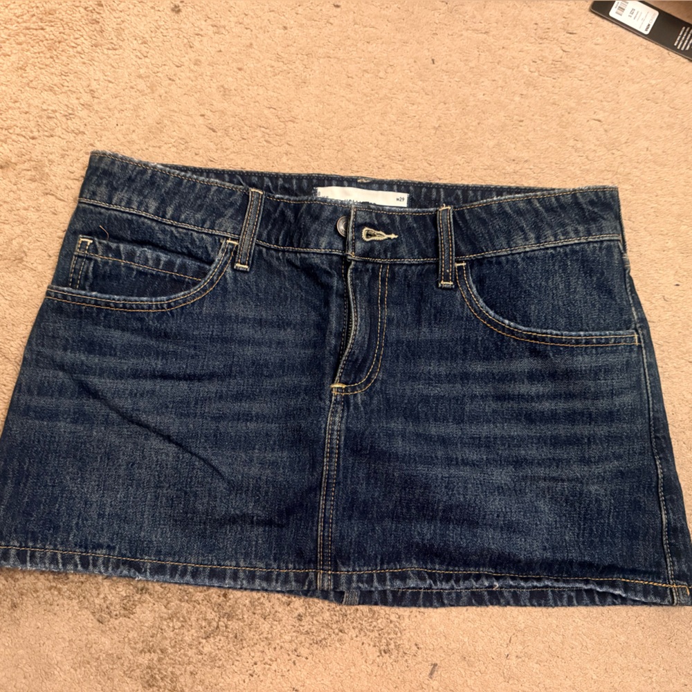 Hollister Dark Blue Denim Mini Skirt